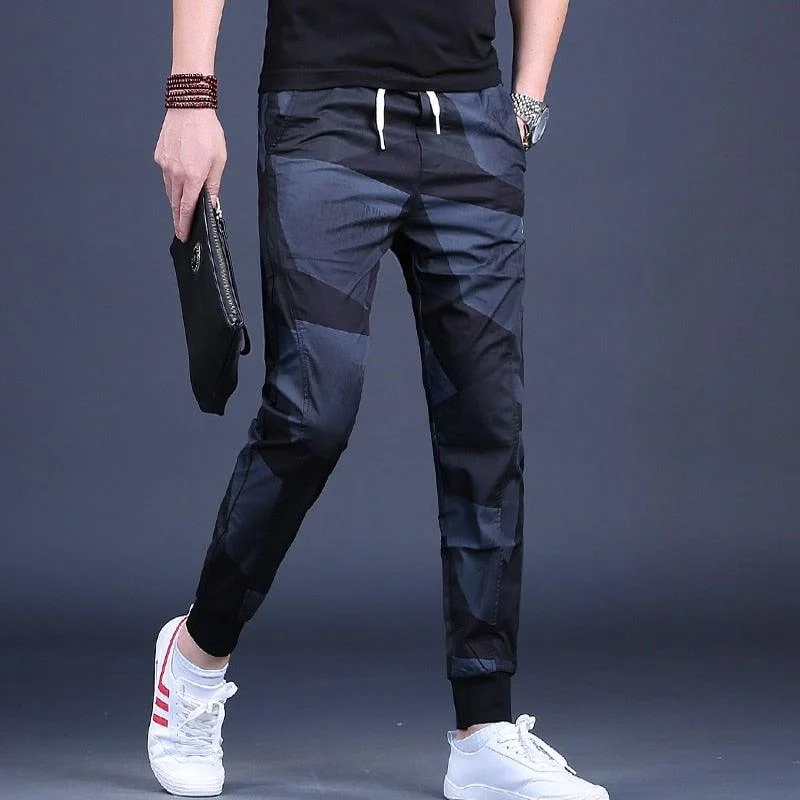 Men's Casual Sports Black Camouflage Joggers