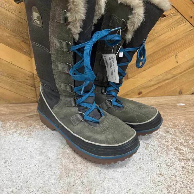 Sorel- woman's winter boot- MSRP $270: Grey (blue laces) -women-8