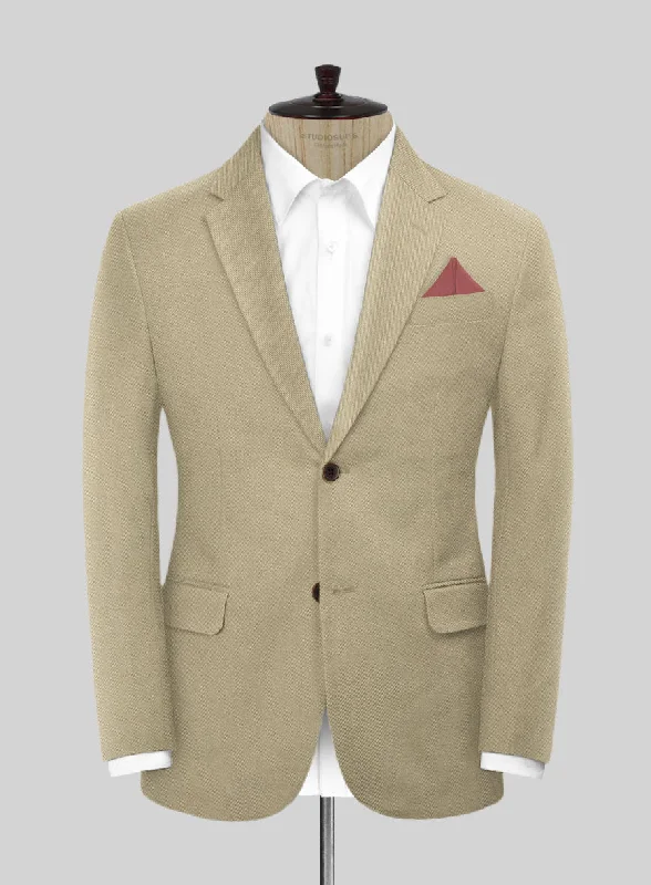 Scabal Sand Beige Cotton Stretch Jacket