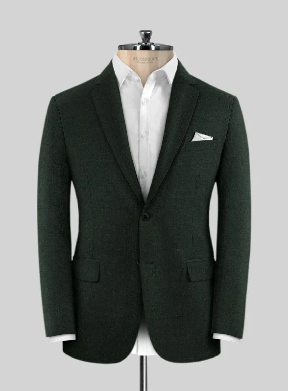 Huddersfield Stretch Dark Green Wool Jacket