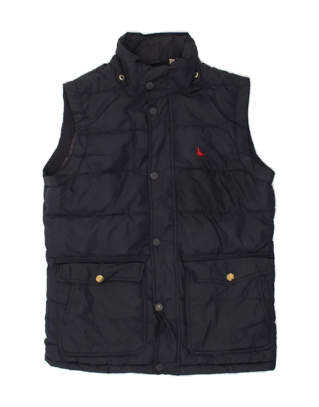 JACK WILLS Mens Padded Gilet UK 36 Small Navy Blue Nylon