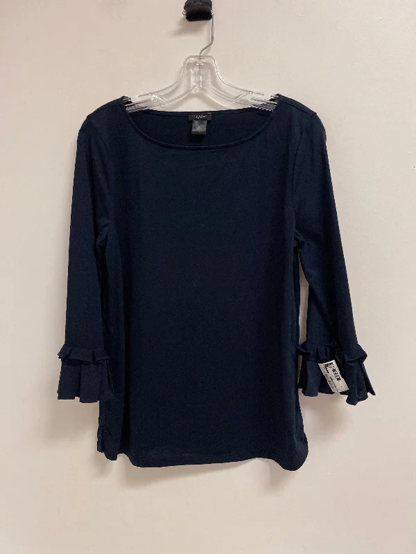 Top Long Sleeve By Ann Taylor In Navy, Size: M