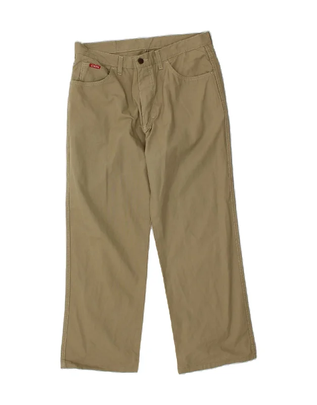 CARRERA Mens Straight Casual Trousers IT 52 XL W36 L27 Khaki Cotton