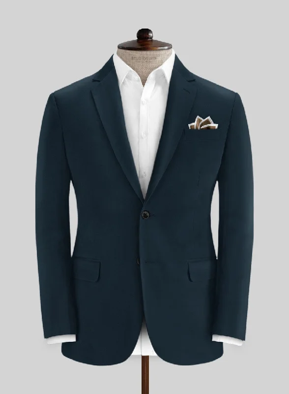 Italian Marine Blue Cotton Stretch Jacket