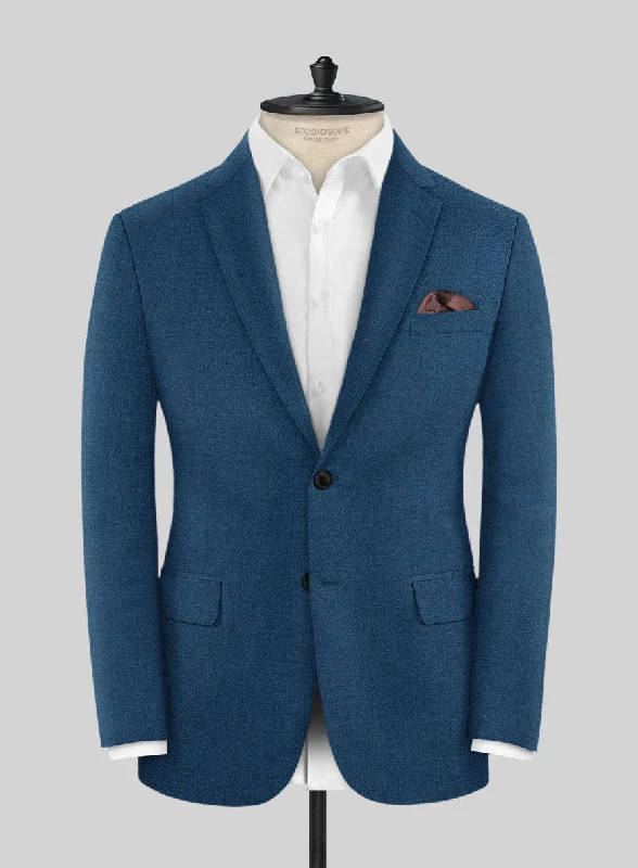 Marco Stretch Casa Blue Wool Jacket