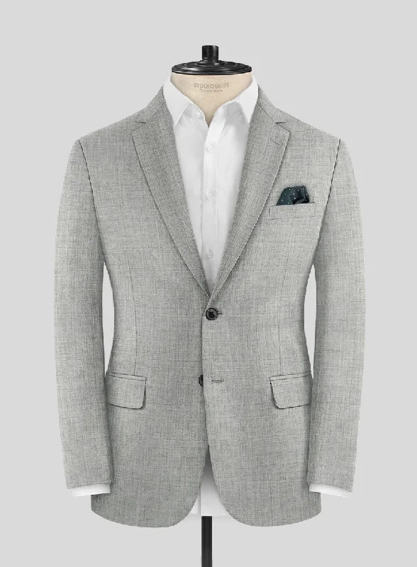 Marco Stretch Worsted Light Gray Wool Jacket