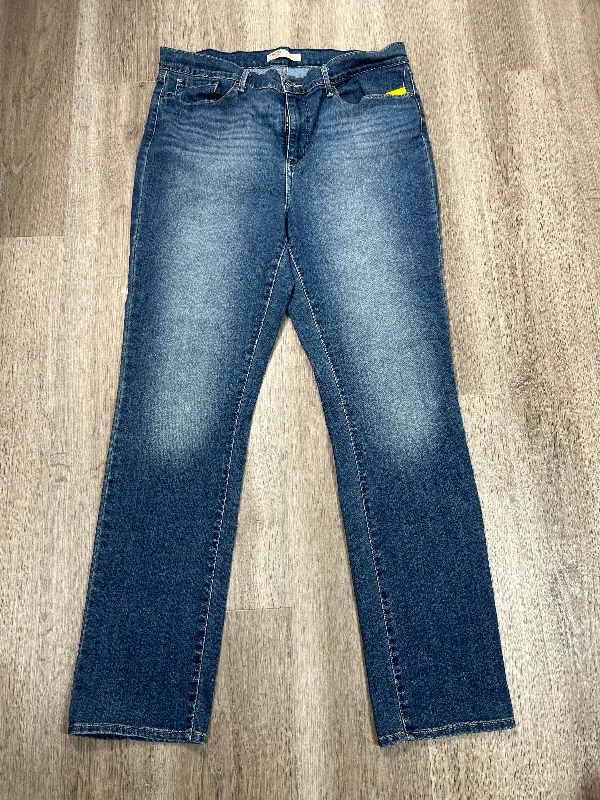 Jeans Straight By Levis In Blue Denim, Size: 16l