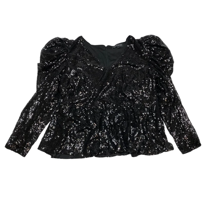 Top Long Sleeve By Eloquii In Black, Size: 1x