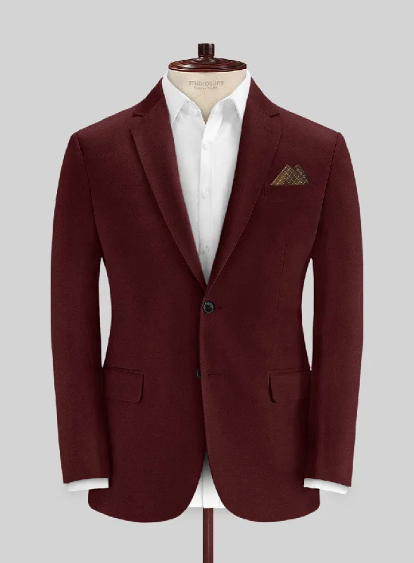 Italian Maroon Cotton Stretch Jacket