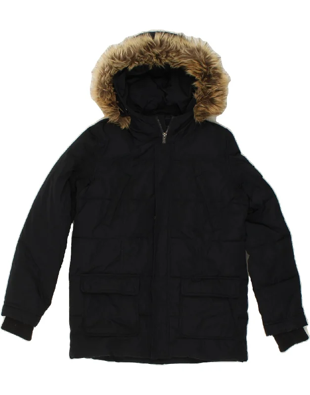 BEST COMPANY Mens Hooded Padded Jacket UK 36 Small Black