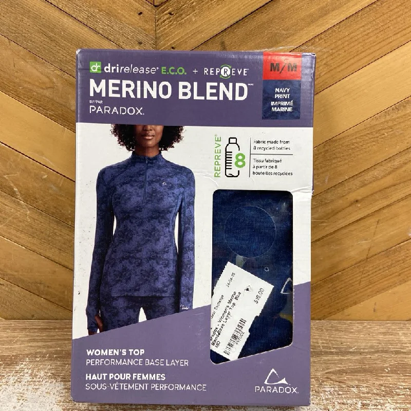 Paradox - Women's Merino Blend Base Layer Top : Blue -women-MD