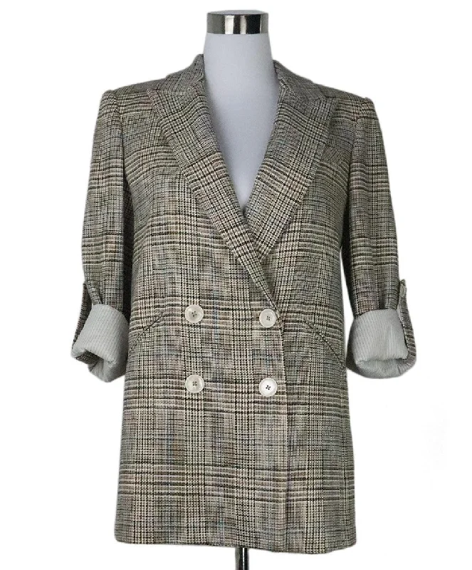 Veronica Beard Brown & Black Plaid Blazer sz 8