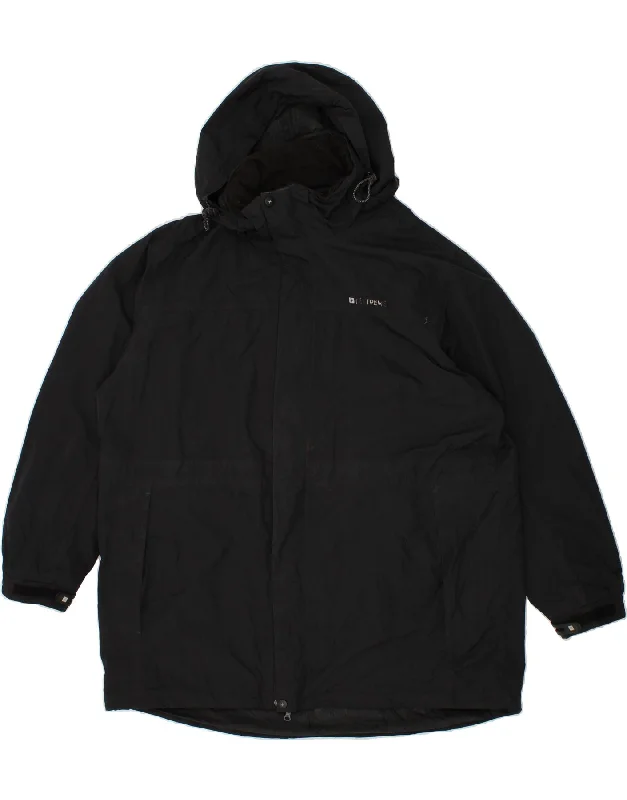 MOUNTAIN WAREHOUSE Mens Hooded Rain Jacket UK 44 2XL Black Nylon