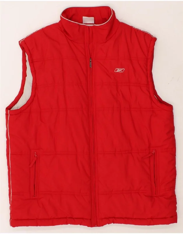 REEBOK Mens Padded Gilet UK 44 2XL Red