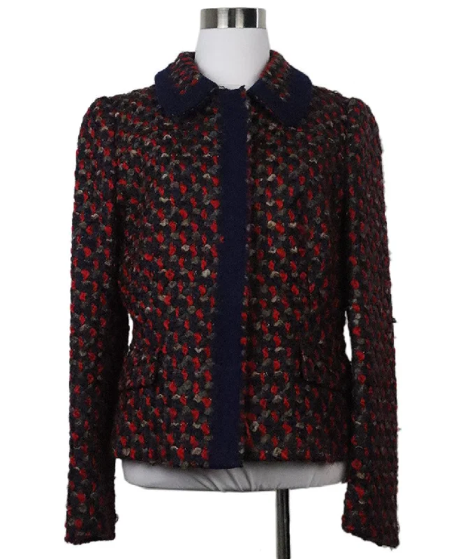 Prada Red & Blue Tweed Jacket sz 6