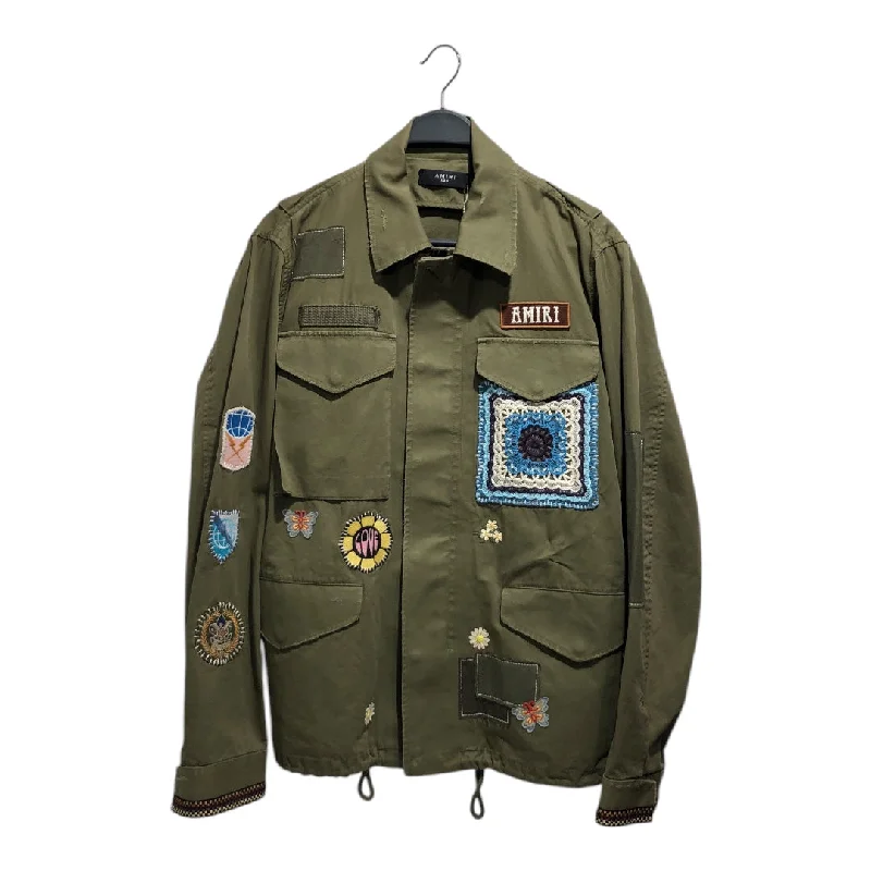 AMIRI/Military Jkt/48/Cotton/GRN/MILITARY PATCHWORK JACKET