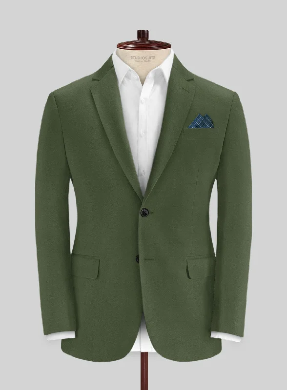 Italian Military Green Cotton Stretch Jacket