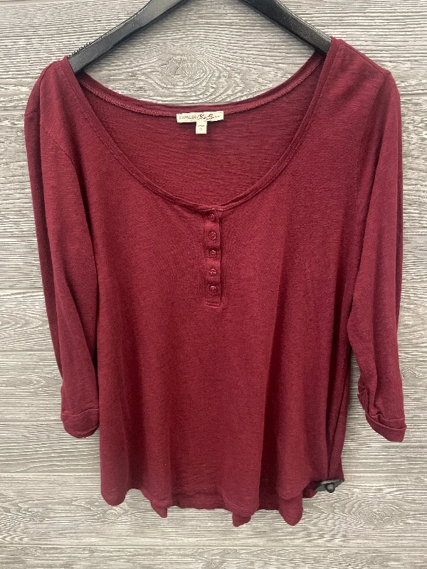 Top Long Sleeve By Express In Red, Size: L