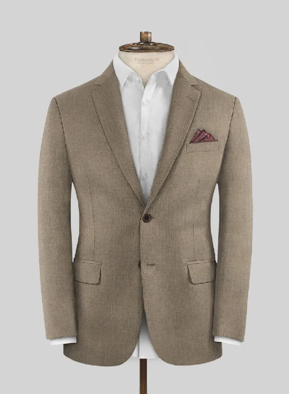 Huddersfield Stretch Dark Beige Wool Jacket