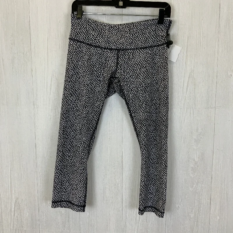 Athletic Leggings Capris By Lululemon In Black & White, Size: 8