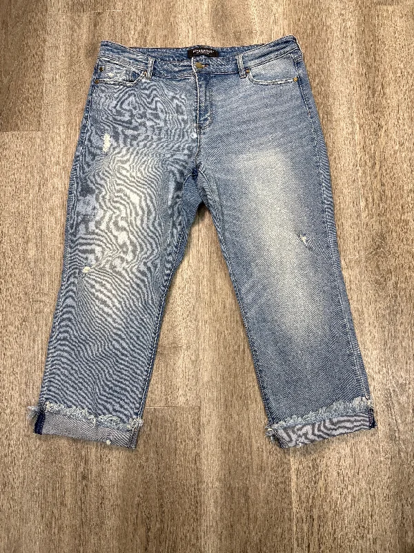 Jeans Cropped By Liverpool In Blue Denim, Size: 12