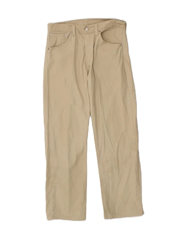 LEVI'S Mens 551 Straight Casual Trousers W32 L27 Beige Cotton