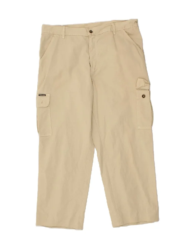 CARRERA Mens Straight Cargo Trousers IT 52 XL W36 L26 Beige Cotton