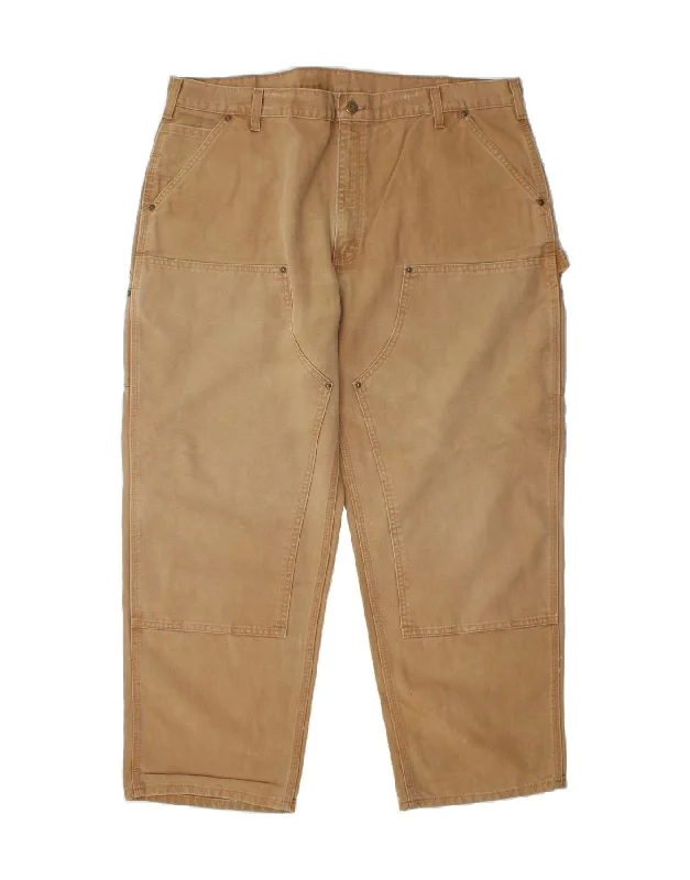 CARHARTT Mens Tapered Cargo Trousers W42 L30 Brown Cotton