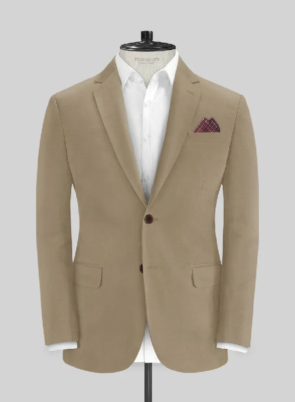 Italian Dark Beige Cotton Stretch Jacket