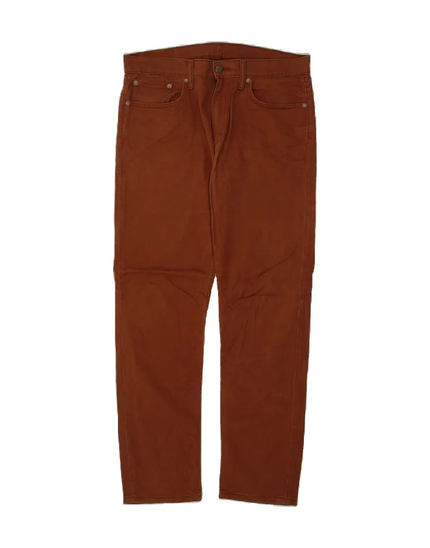 LEVI'S Mens 502 Straight Casual Trousers W33 L32 Brown Cotton