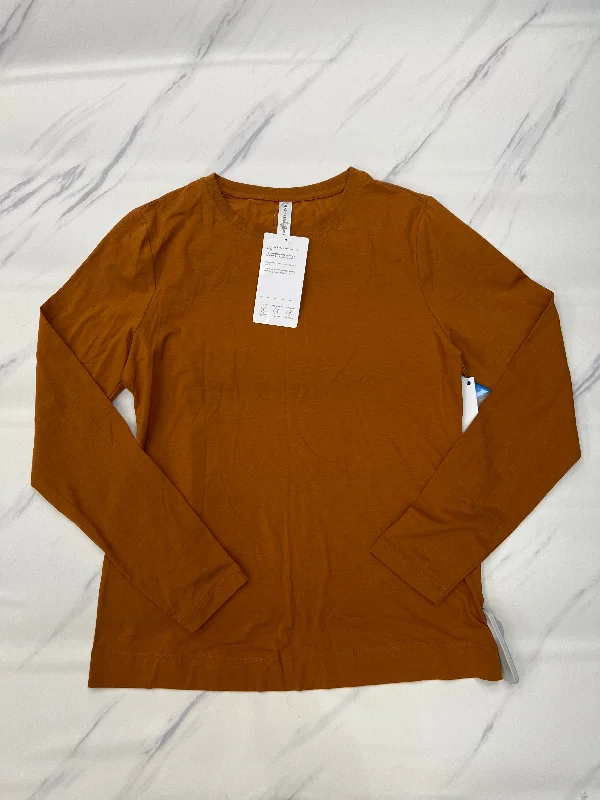 Athletic Top Long Sleeve Crewneck By Athleta In Orange, Size: S