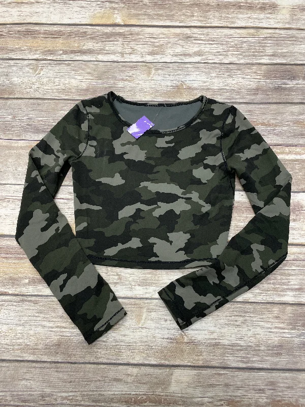 Athletic Top Long Sleeve Crewneck By Lululemon In Camouflage Print, Size: 4