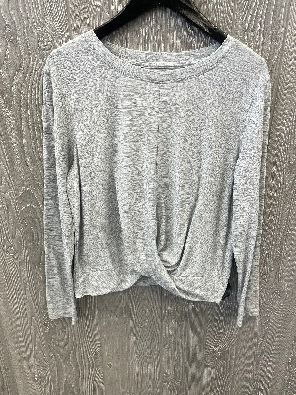 Athletic Top Long Sleeve Crewneck By Old Navy In Grey, Size: Xl