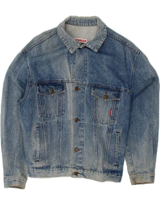 CARRERA Mens Denim Jacket UK 40 Large Blue Cotton