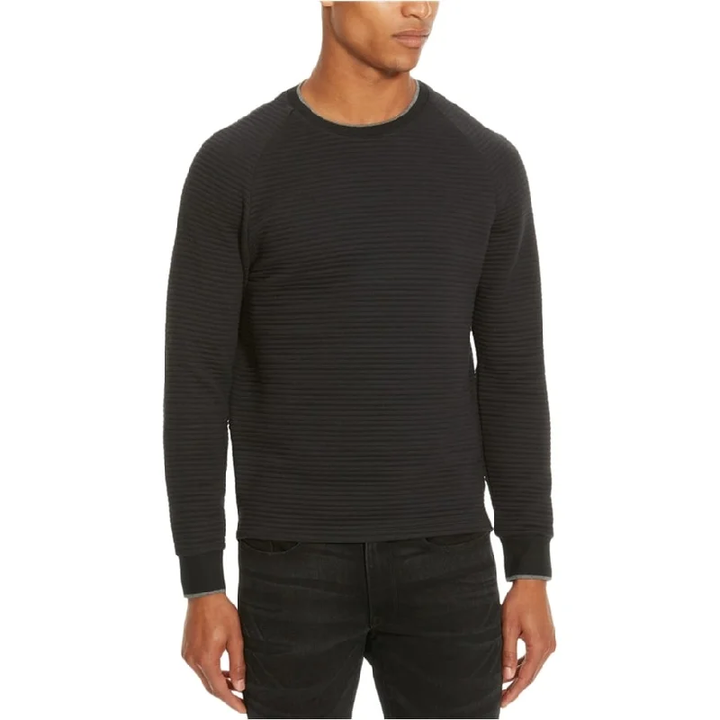 Kenneth Cole Mens Quilted Pullover Sweater, Black, Small