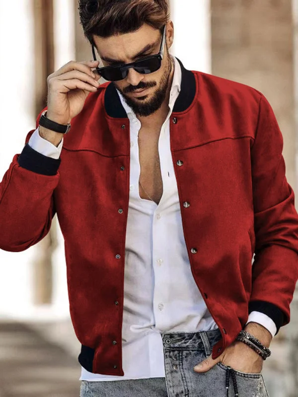 Men's new long sleeve casual cardigan jacket