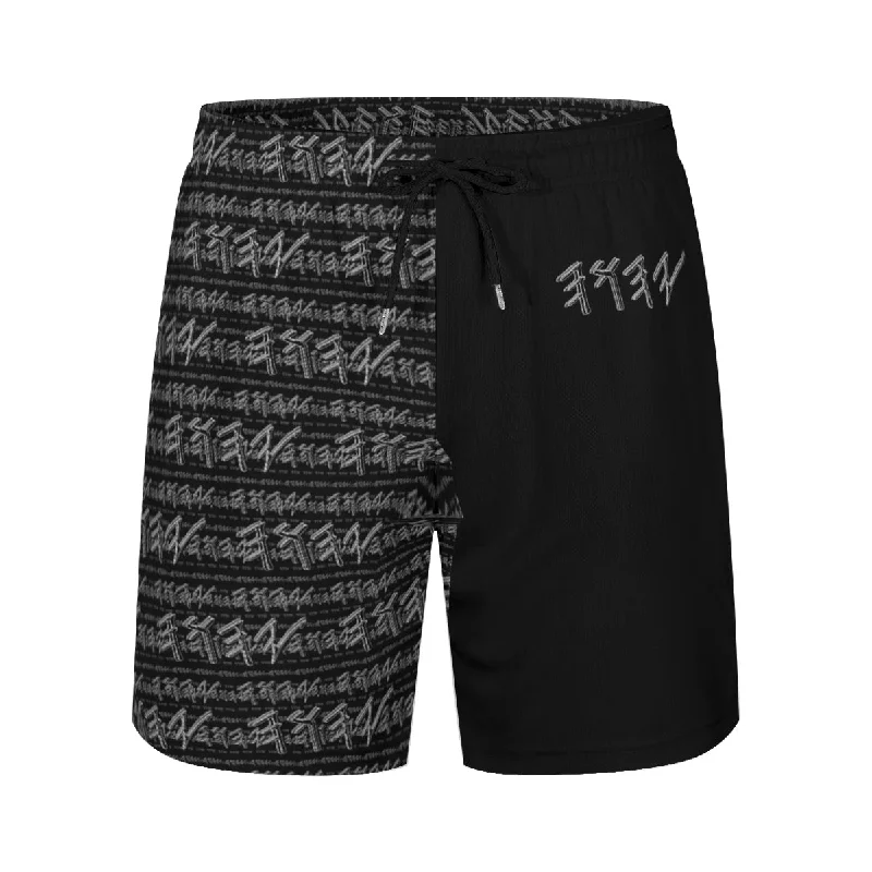 Yahuah Logo 01-02 Men's Designer Double Layer Jogger Shorts