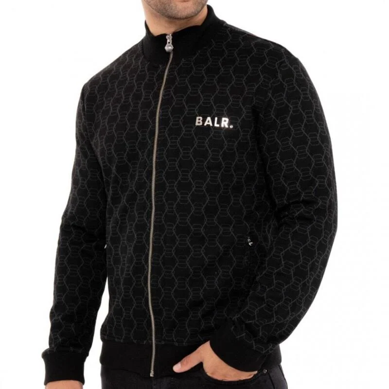 Balr Mens Brooklyn Jacquard Hex Track Jacket (Black)