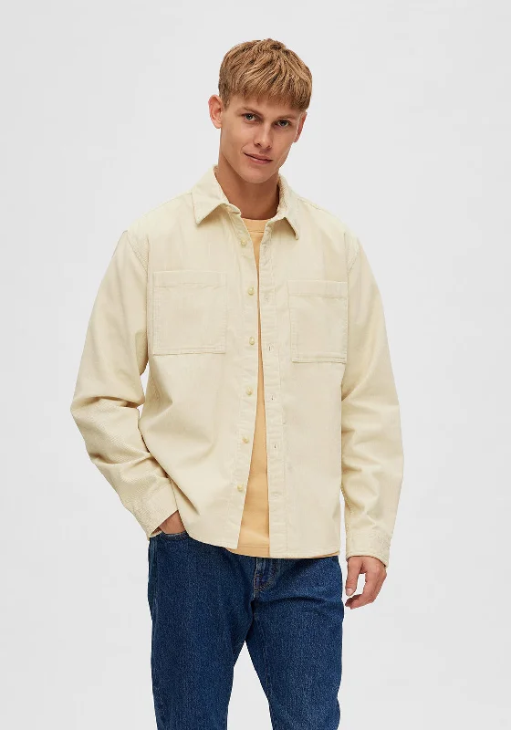 Selected Homme Finn Cord Overshirt, Oatmeal