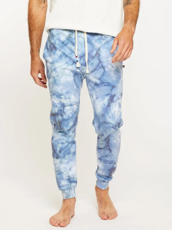 Granite Marble Jogger In Blue Marble Print