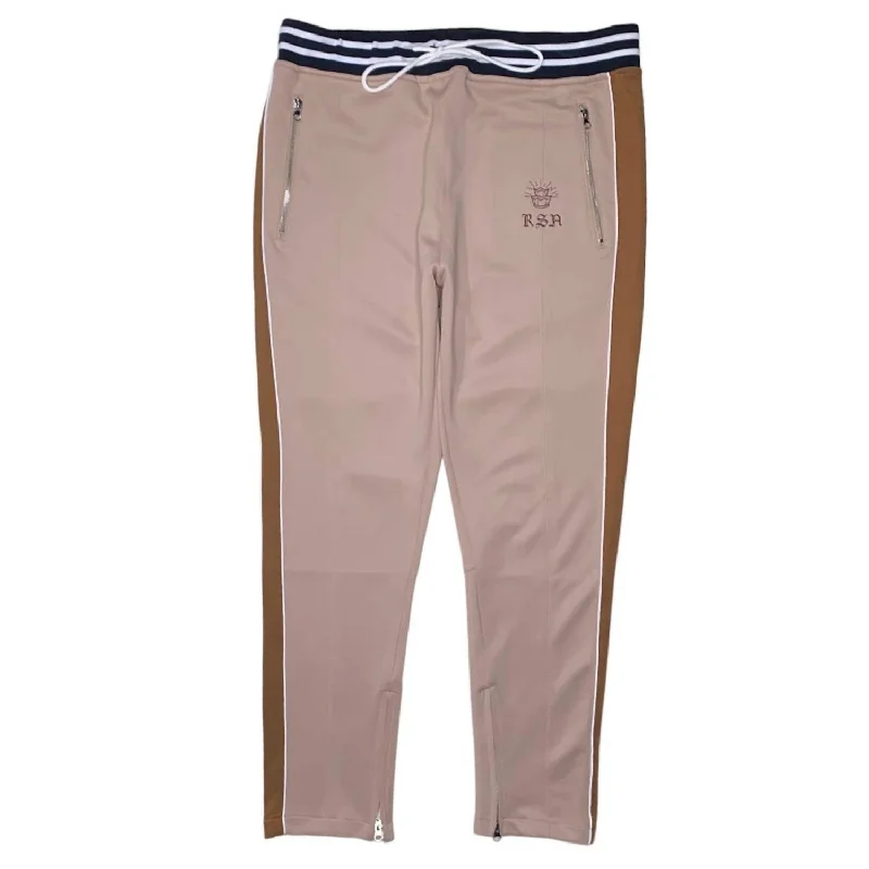 Men's Striped Track Pant In Brown