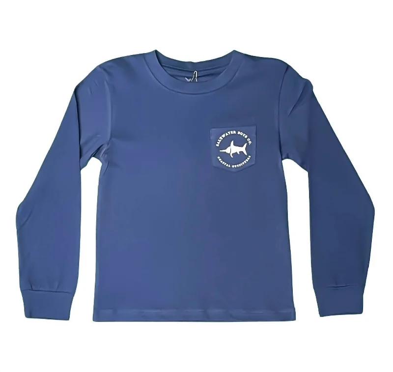 Boy's Rod And Reel Tee In Blue