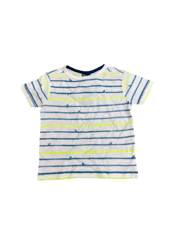 Boy's Shark Fin Stripe Tee In Multi