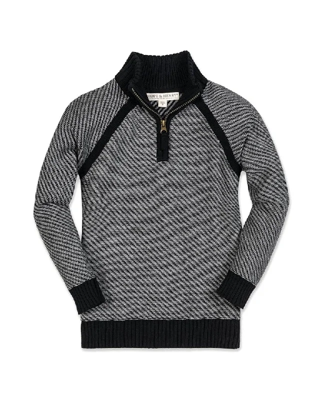 Hope & Henry 1/2-Zip Inset Sweater