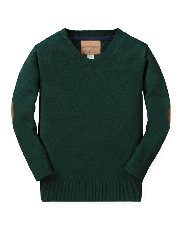 Hope & Henry Fine Gauge V-Neck Sweater