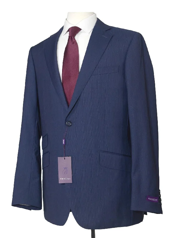 Napoli Mens 44L Blue 100% Wool Slim Fit 2 Piece Suit