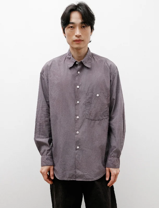 Classic Soft Shirt Italian Cotton Poplin Overdyed Anthracite