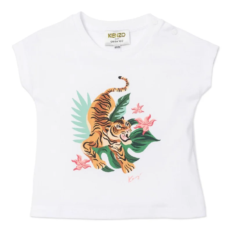 White Tiger Print T-Shirt